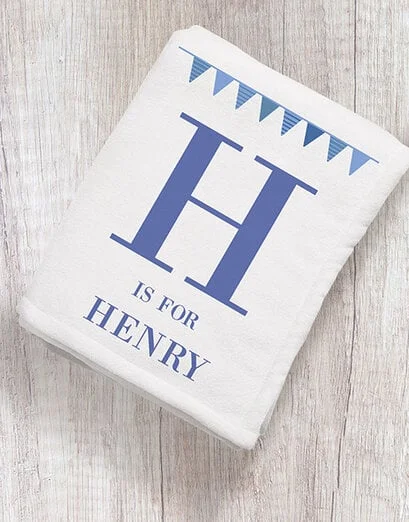 Personalised Bunting Initial and Name Blanket - Product image