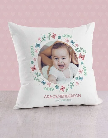 Personalised Butterflies and and Sprigs Cushion