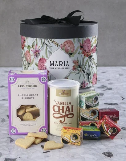 Personalised Chai And Gourmet Hat Box - Product image