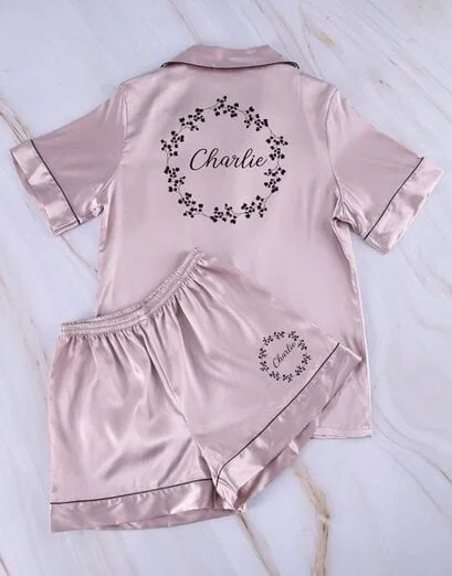 Personalised Champagne Short Sleeve Pyjama - Product image