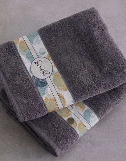 Personalised Charcoal Towel Set - Product image