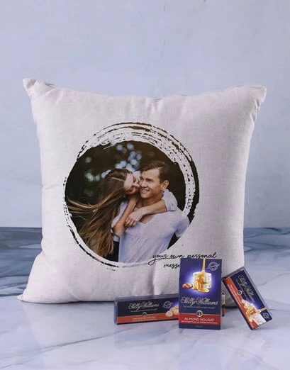 Personalised Circle Photo Scatter Cushion - Product image