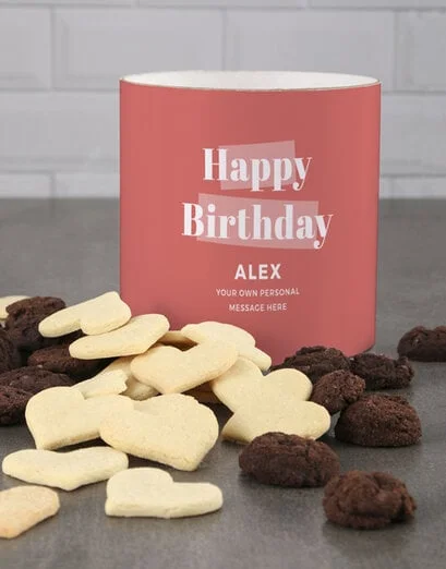 Personalised Coral Birthday Cookie Tube - Product image