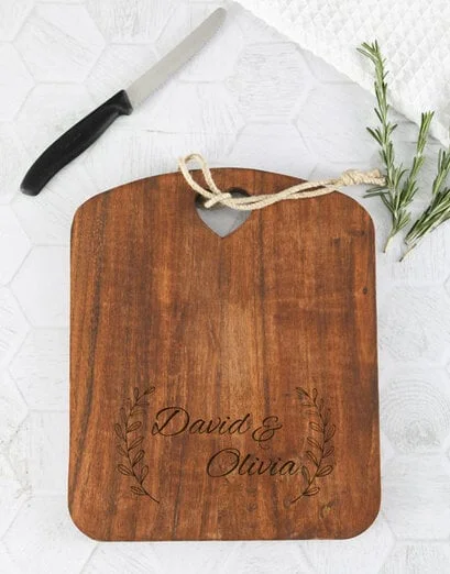 Personalised Couple Acacia Chopping Board - Product image