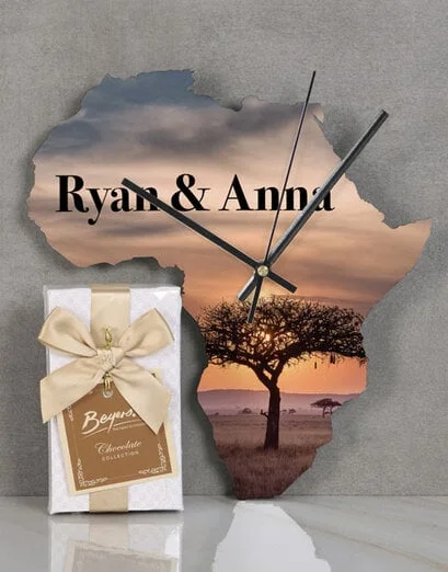 Personalised Couples Sunset Africa Clock