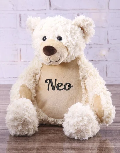 Personalised Cream Embroidered Teddy - Product image