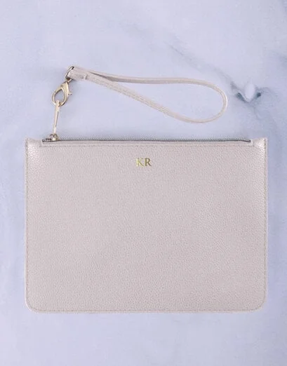 Personalised Cream Strap Slim Pouch - Product image