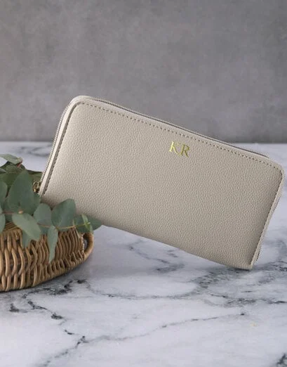 Personalised Cream Zipped Purse - Product image