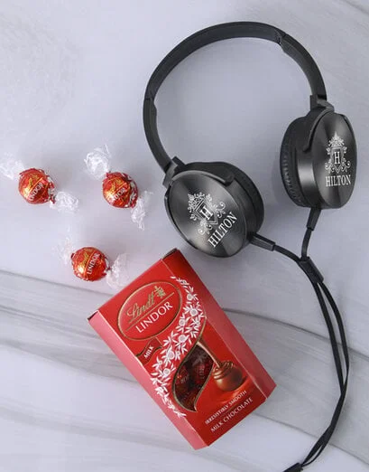 Personalised Crest Black Headphones - Product image