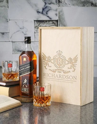 Personalised Crystal Johnnie Walker Crate - Product image