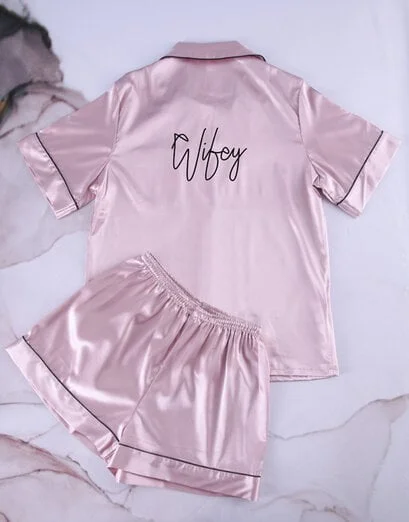Personalised Curly Pink Piping Pyjama - Product image