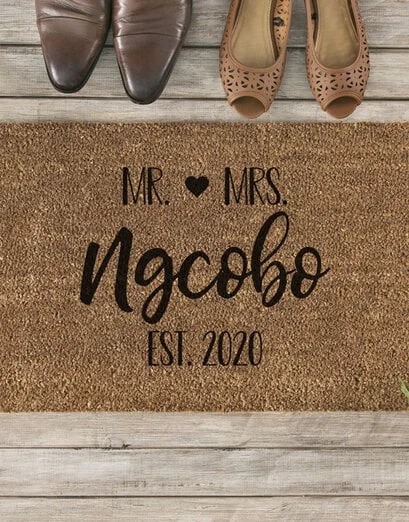 Personalised Cute Couples Doormat - Product image