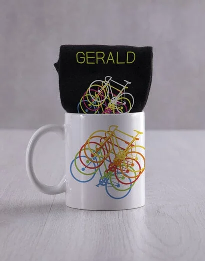Personalised Cycling Socks And Mug - Product image