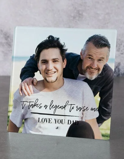 Personalised Dad And Son Glass Tile - Product image