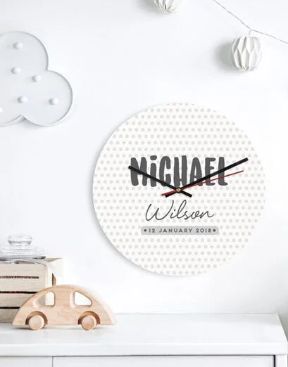 Personalised Dotted Clock - Product image