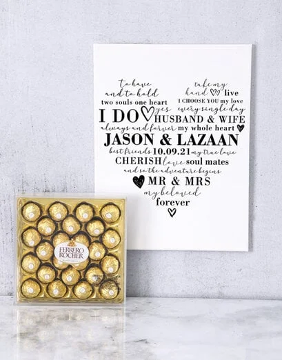 Personalised Double Name And Date Canvas - Product image