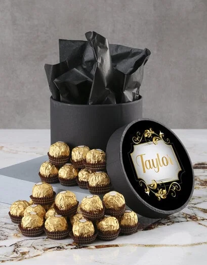 Personalised Elegant Ferrero Rocher Hatbox - Product image