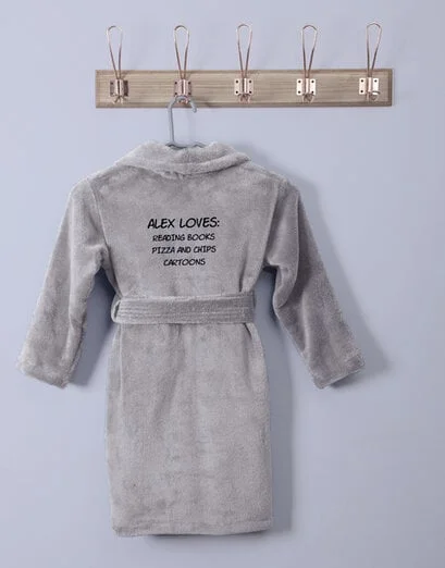 Personalised Favourites Grey Fleece Gown