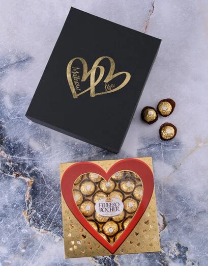 Personalised Ferrero Names Heart Box - Product image