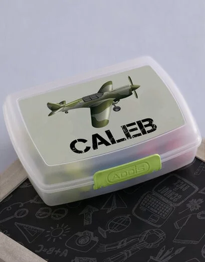 Personalised Fighter Plane Boys Lunch Box - Product image