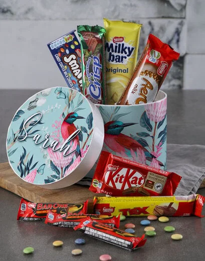 Personalised Floral Chocs Hat Box - Product image