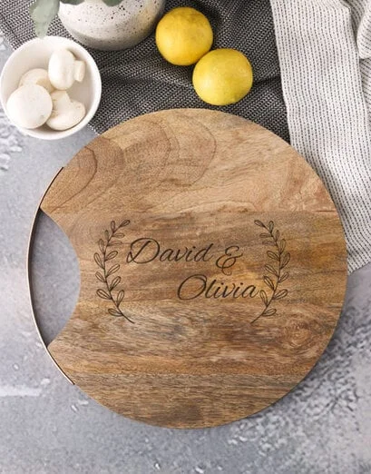 Personalised Floral Couple Chopping Board - Product image