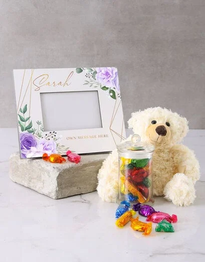 Personalised Floral Name Photo Frame - Product image