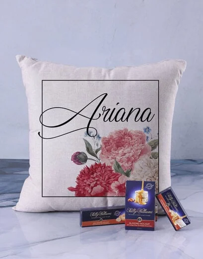 Personalised Floral Name Scatter Cushion - Product image