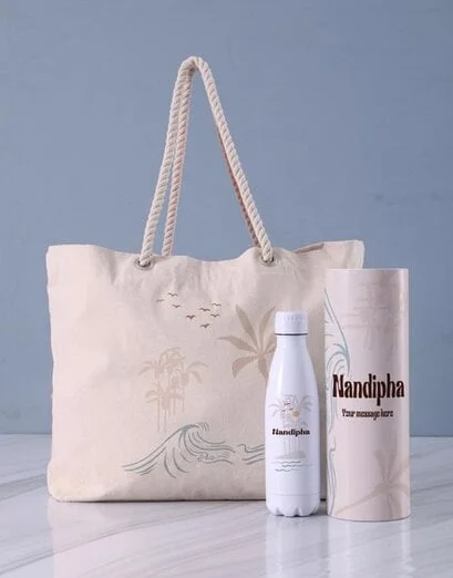 Personalised Floral Print Tote Bag - Product image