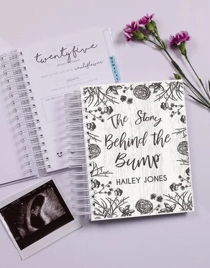 Personalised Floral Sketch Pregnancy Journal - Product image