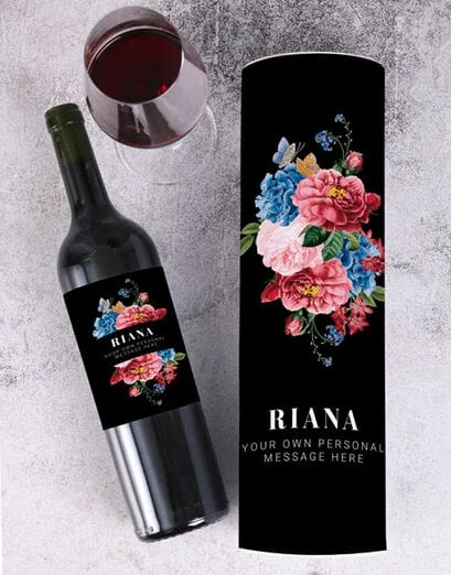 Personalised Floral Sophie La Rouge Wine - Product image