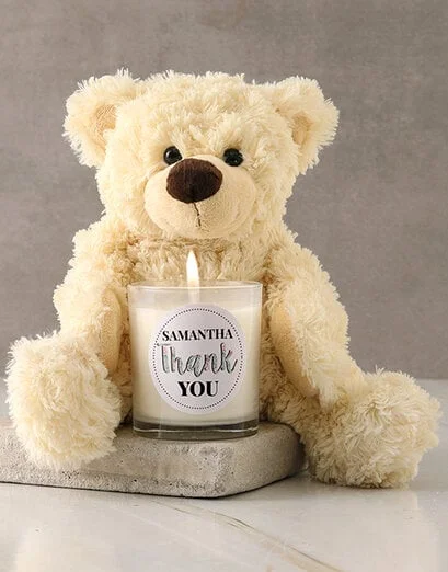 Personalised Floral Thank You Candle - Product image