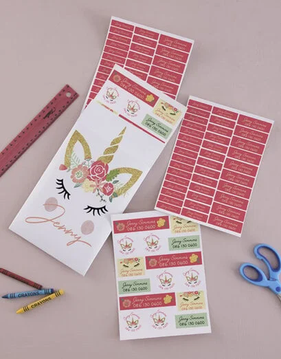 Personalised Floral Unicorn Labels - Product image