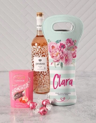 Personalised Floral Wine Carrier Gift - Product image