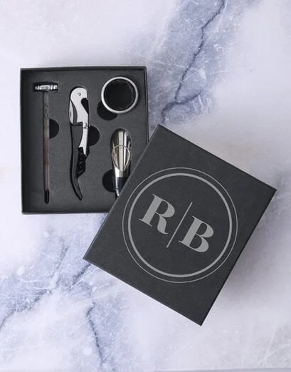 Personalised Four Piece Bar Set With Initial - Product image