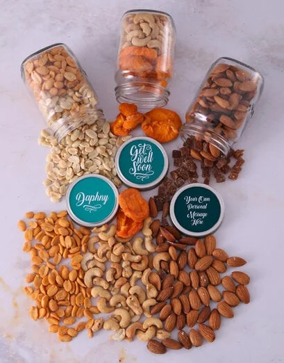 Personalised Get Well Fruit n Nut Jar Trio - Product image