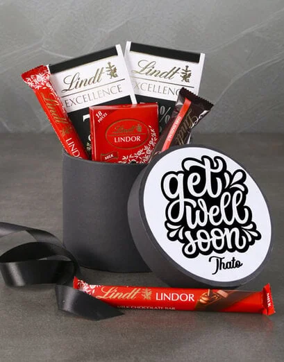 Personalised Get Well Soon Lindt Hat Box - Product image