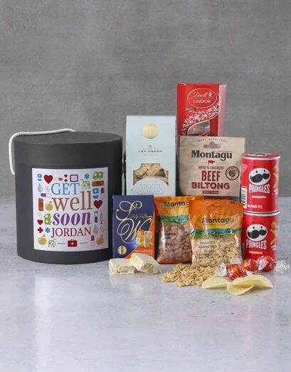 Personalised Get Well Soon Snack Hat Box - Product image