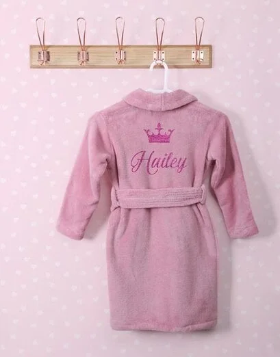 Personalised Glitter Princess Pink Fleece Gown - Product image