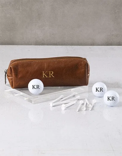 Personalised Golf Ball Pouch Set