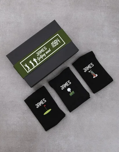 Personalised Golfing Sock Gift Box