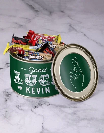 Personalised Good Luck Chocolate Passions Tin - Product image