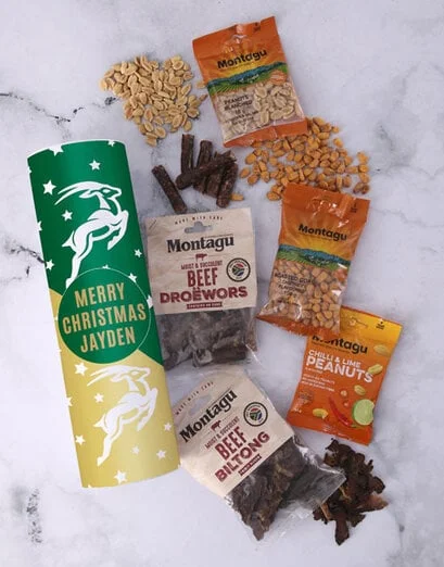 Personalised Green Festive Biltong Tube - Product image