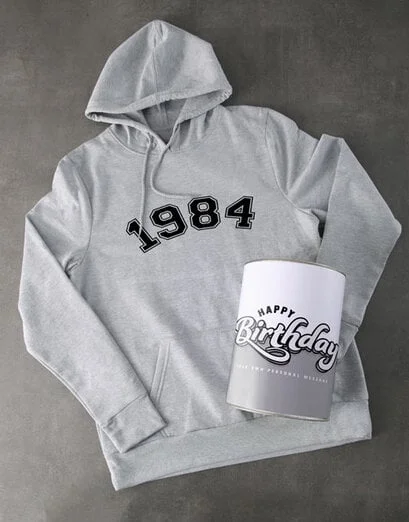 Personalised Grey Birthday Hoodie Tin - Product image