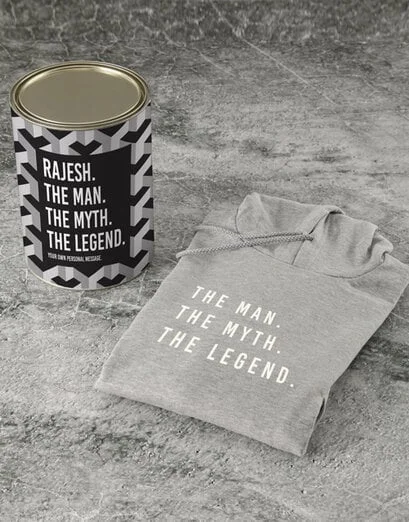 Personalised Grey Legendary Man Hoodie - Product image
