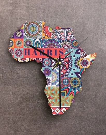 Personalised Happy Family Africa Clock