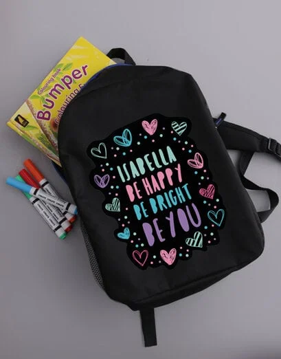 Personalised Happy Heart Girls Backpack - Product image