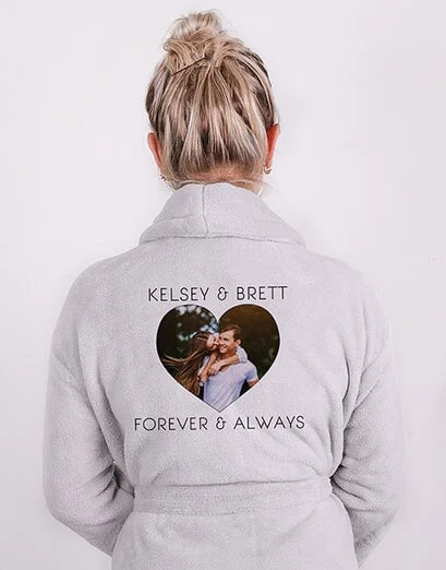 Personalised Heart Photo Fleece Gown - Product image