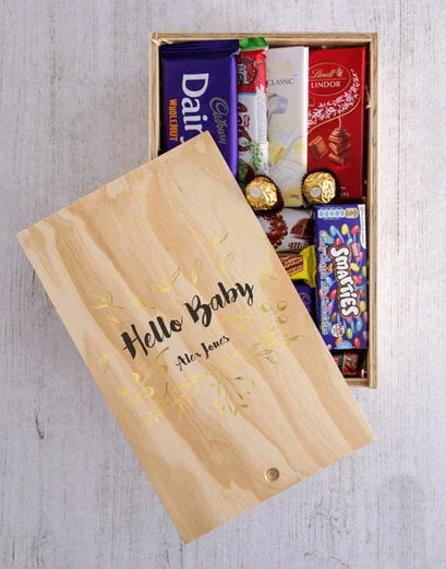Personalised Hello Baby Chocolate Crate - Product image