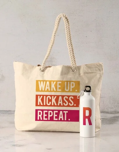Personalised Initial Waterbottle And Tote - Product image